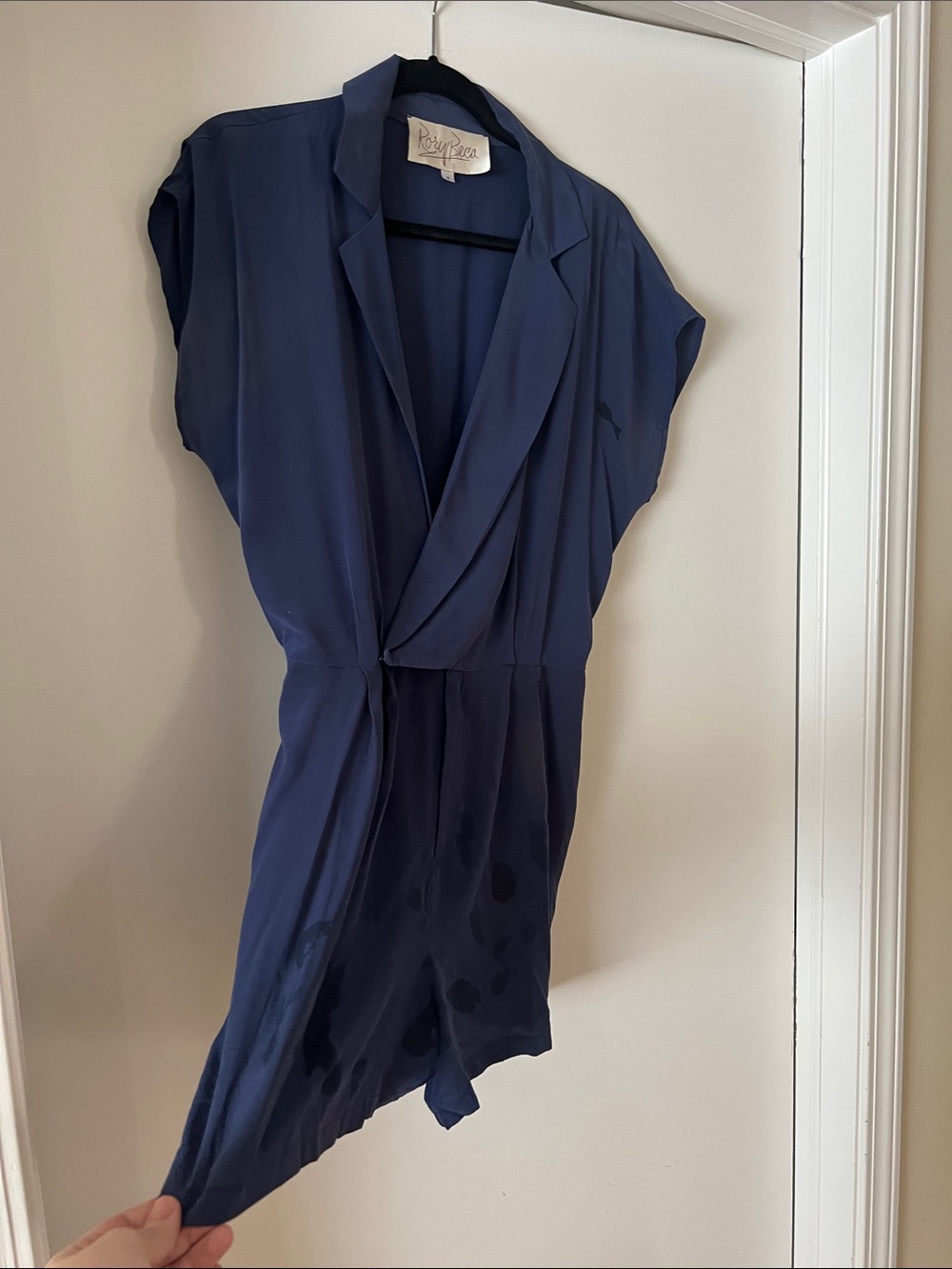 Rory Beca Navy Blue Lapel Detail one piece / romper